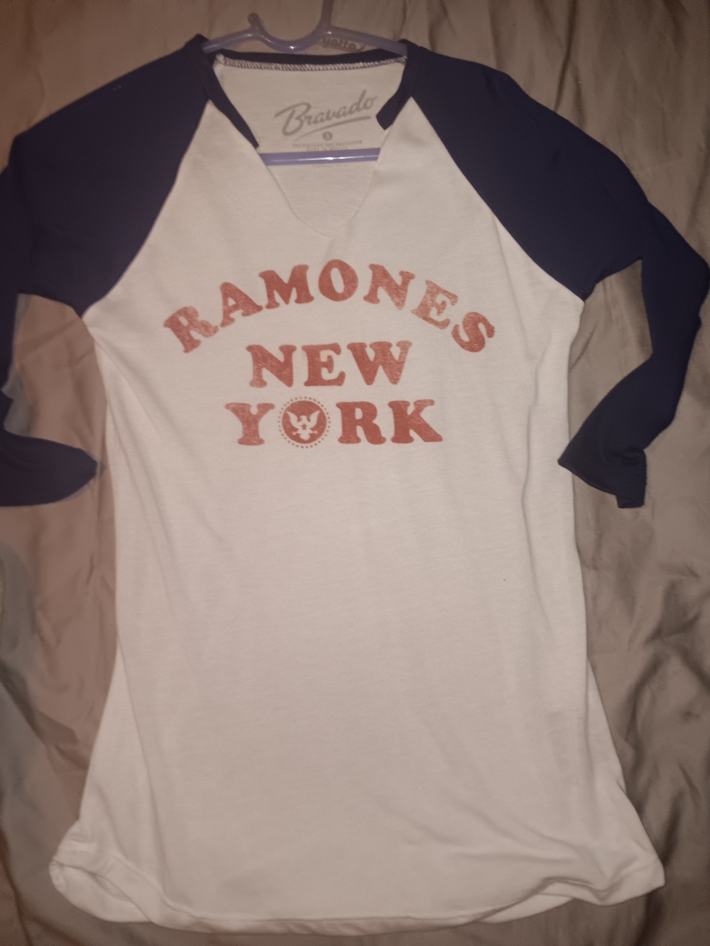 Bravado White and Black "Ramones New York" 3/4 Sleeve Tee